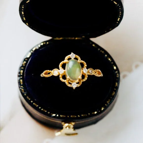 Semi Precious Rose Gold Vermeil Authentic Fire Opal Open Ring Adjustable Ring - Picture 4 of 7